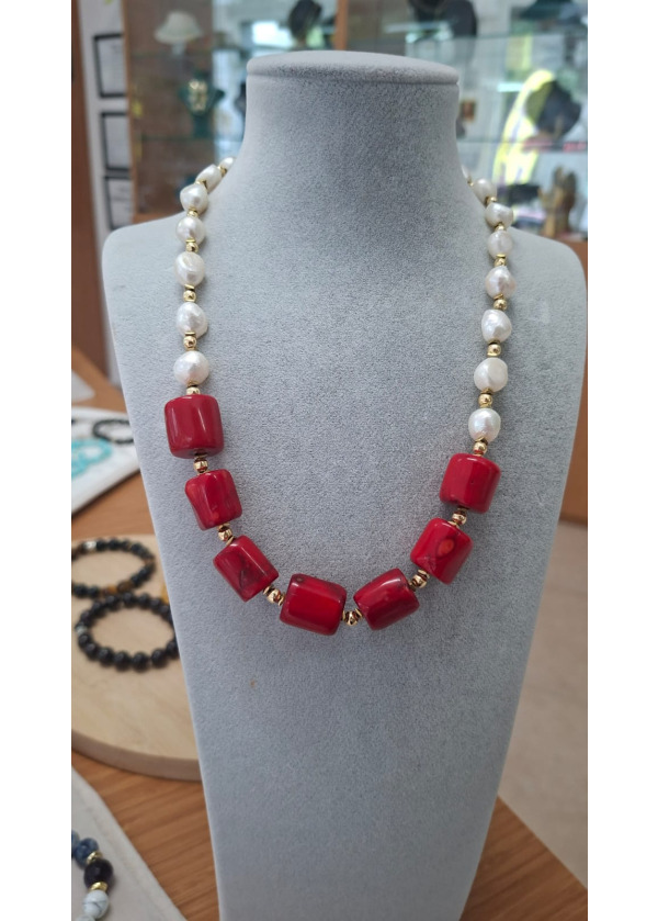 İnci & Mercan Kolye