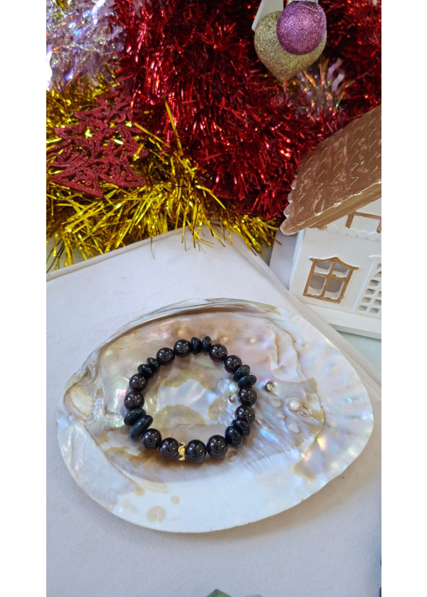 Lal & Obsidyen Bileklik