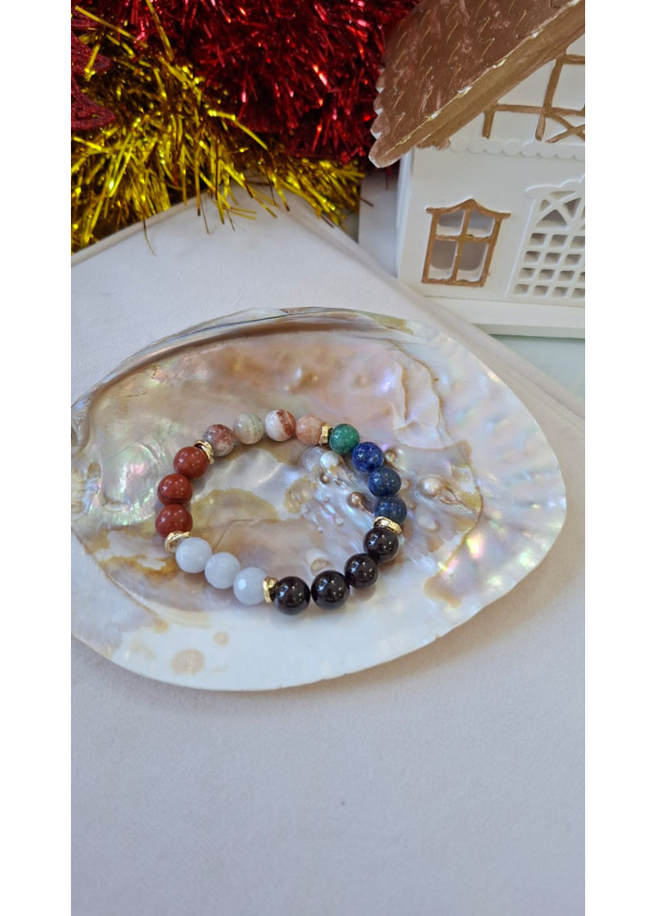 Jasper • Akumarin • Lal • Güneş Taşı Bileklik