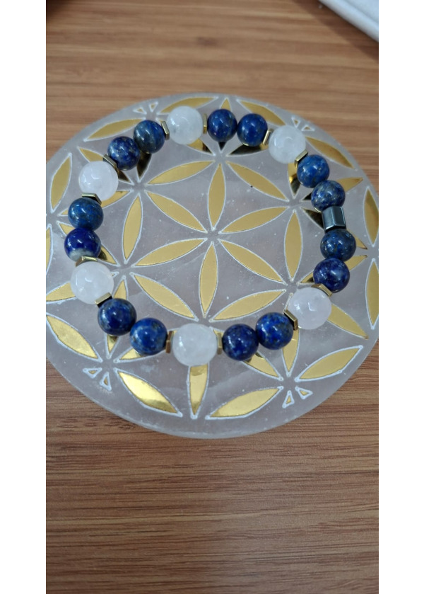 Lapis Lazuli & Pembe Kuvars Bileklik