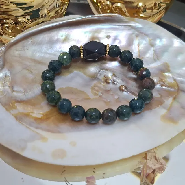 Kan Taşı & Obsidyen Bileklik